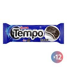 Tempo Dark Biscuits Filled with Vanilla - 36g (Pack of 12)