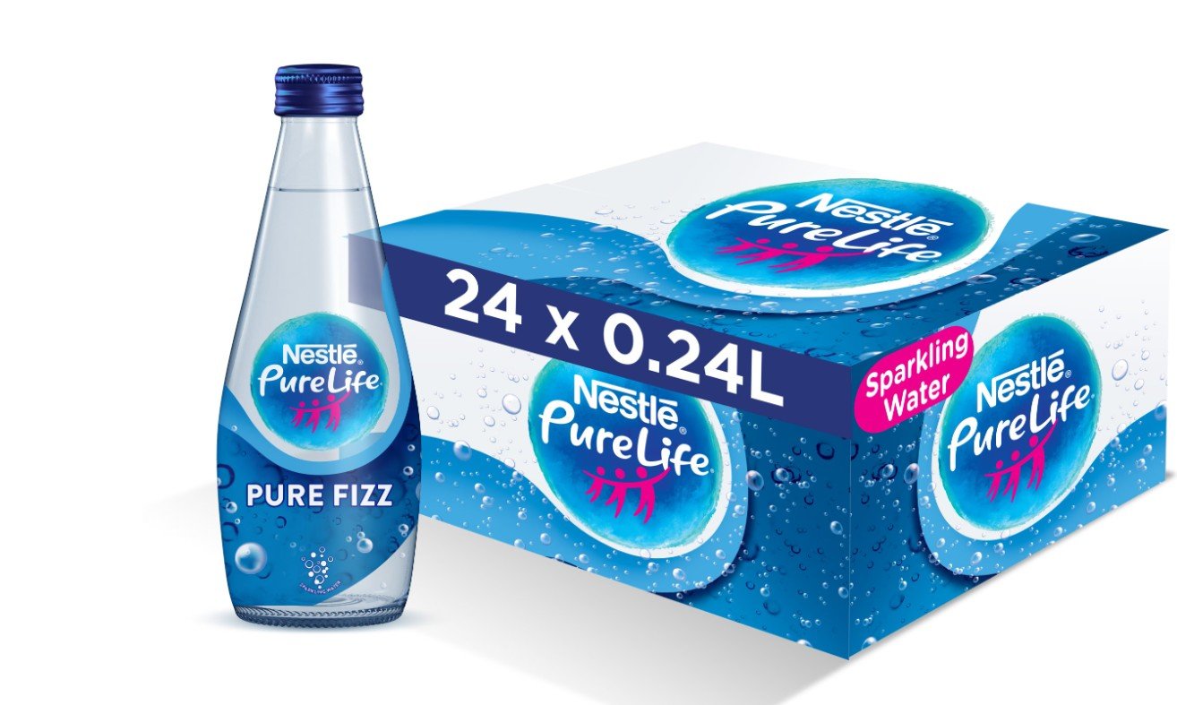 Nestlé Pure Fizz Sparkling Water 0.24L Bottles (Carton of 24)
