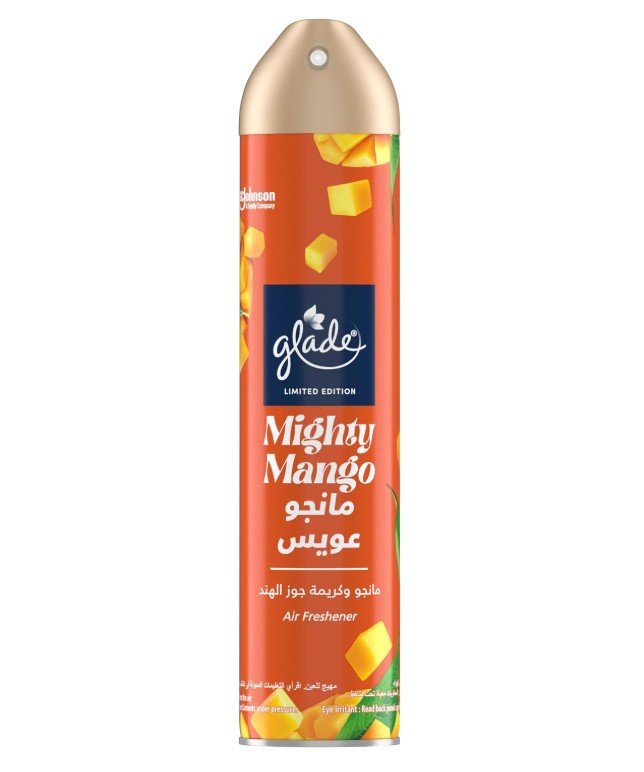 Glade Aerosol mighty mango Air Freshener, Refresh Every Room In Your Home, 300ml