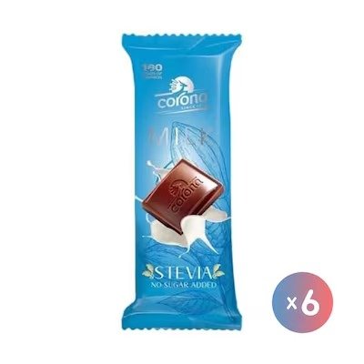 Corona Milk Chocolate Stevia – 6 Pieces