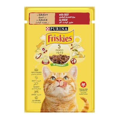 Purina Friskies Cat Food With Beef In Gravy - 85 gm