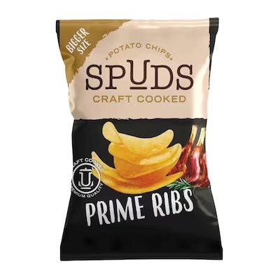 Spuds Craft Cooked Potato Chips - Prime Ribs Flavor - 72 gram