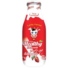 Healthy Rayeb Milk with Strawberry - 250 ml