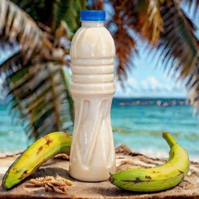 Fresh Banana with Milk Juice