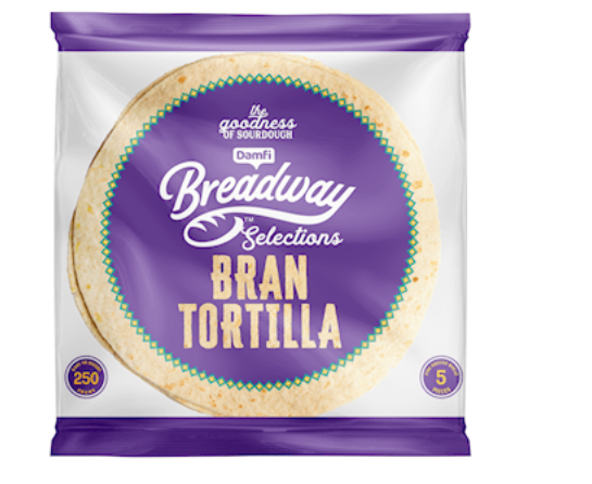Breadway Large Bran Tortilla Bread-450g