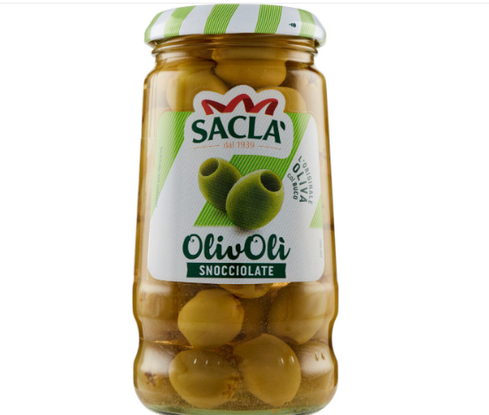 Sacla Green Pitted Olives - 290g