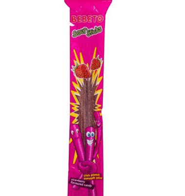 Bebeto Strawberry Jelly Sour Sticks 30g