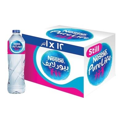 Nestle Pure Life Natural Drinking Water - 1 Liter - 12