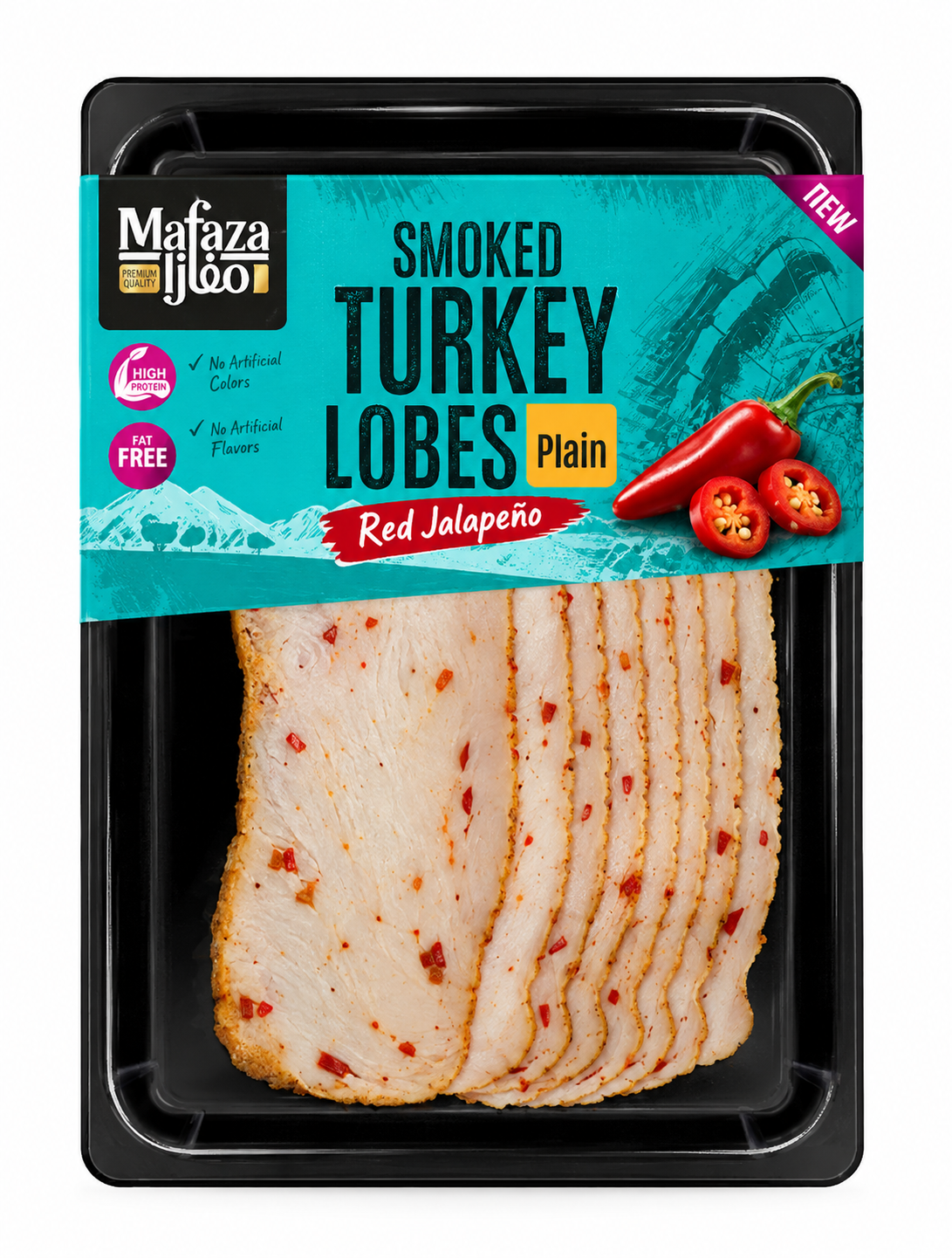 Mafaza Smoked Turkey Lobes Red Jalapeño 170 g